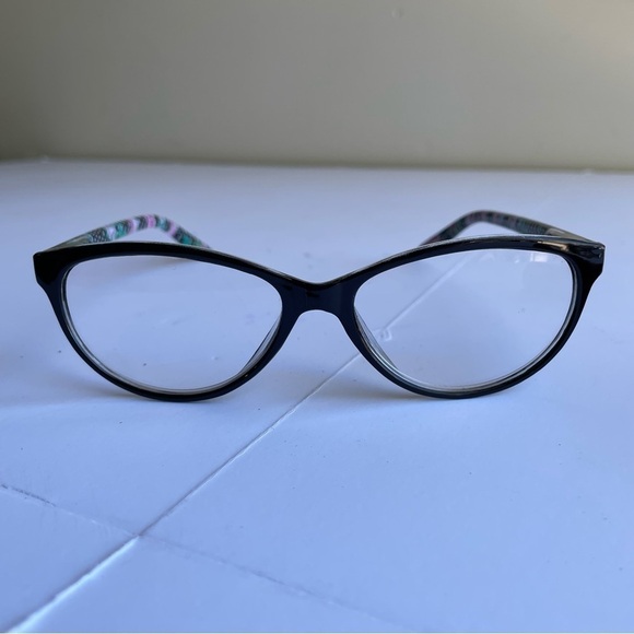 Lulu Guinness eyeglasses LR66 Black Floral Women’s Glasses Frames - Picture 2 of 10